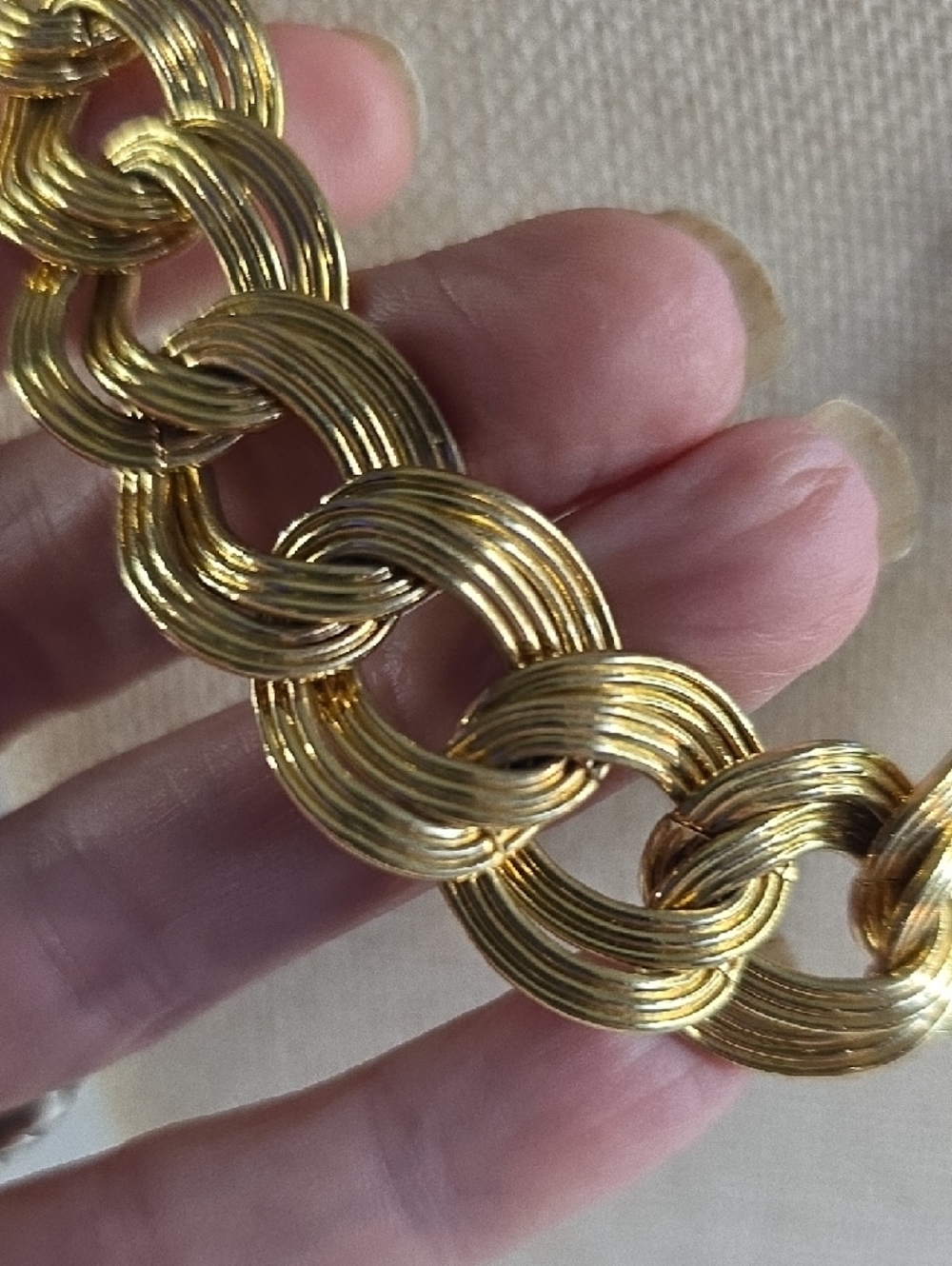 Vintage Chunky Double Curb Chainlink Necklace - Picture 3 of 4